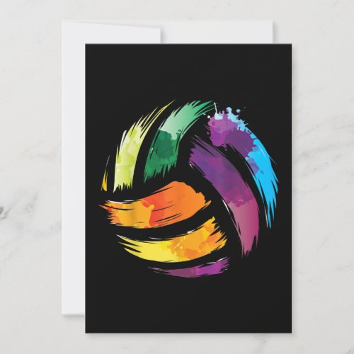 Colorful Volleyball Cute Colorsplash Ball Gift Holiday Card