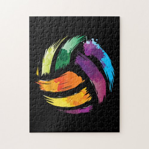 Colorful Volleyball Cute Colorsplash Ball Gift Jigsaw Puzzle