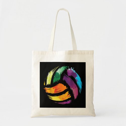 Colorful Volleyball Cute Colorsplash Ball Gift Tote Bag