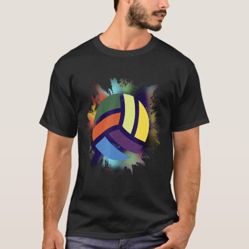 Colorful Volleyball Cute Colorsplash Ball Women Te T_Shirt