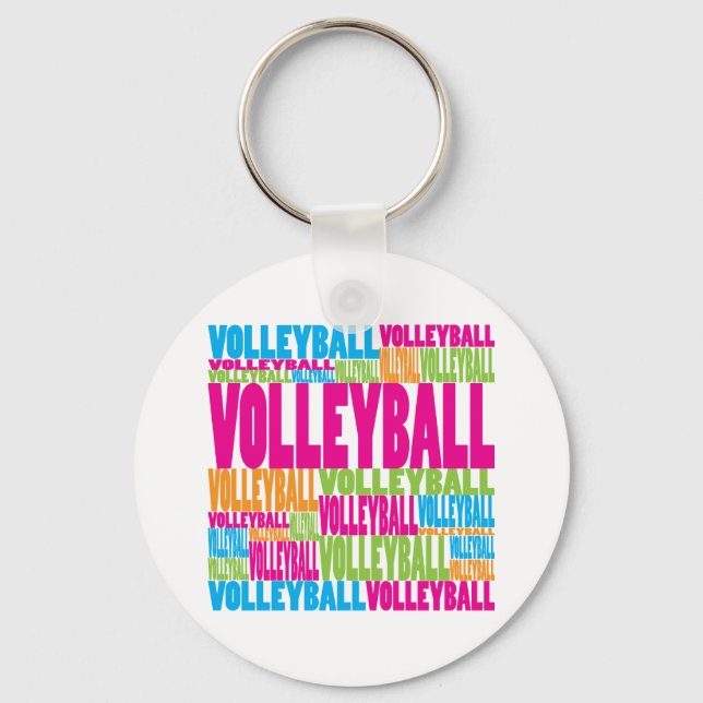 Colorful Volleyball Keychain (Front)