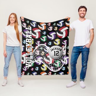 Colorful Volleyball Pattern Fleece Blanket