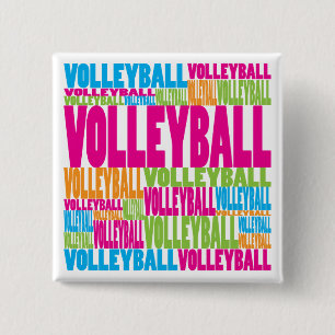 Colorful Volleyball Pinback Button