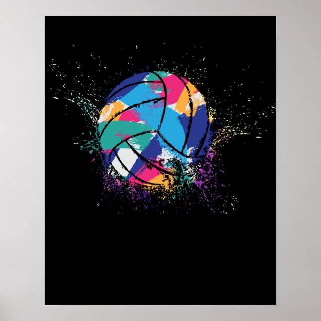 Colorful Volleyball Poster (Front)