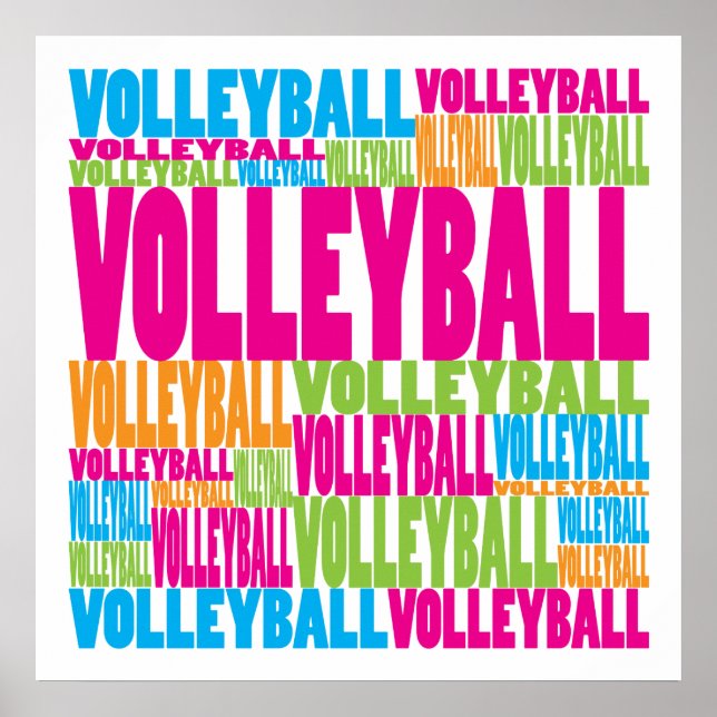 Colorful Volleyball Poster (Front)