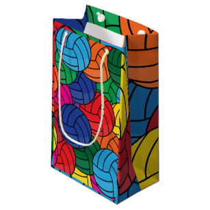 Volleyball Color Gift Bags Zazzle Colorful Volleyball Sport Collage Small Gift Bag