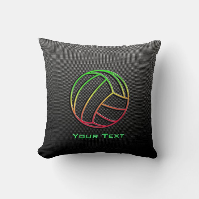 Colorful Volleyball Throw Pillow (Front)