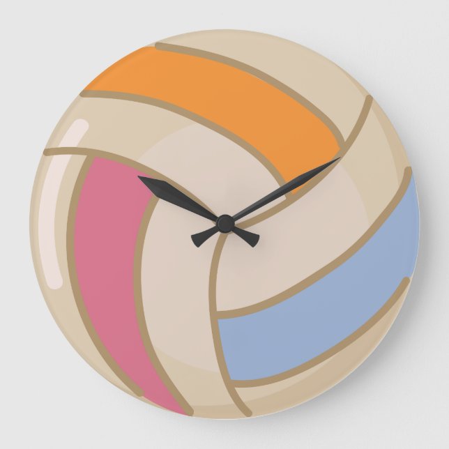 Colorful Volleyball Wall Clock (Front)