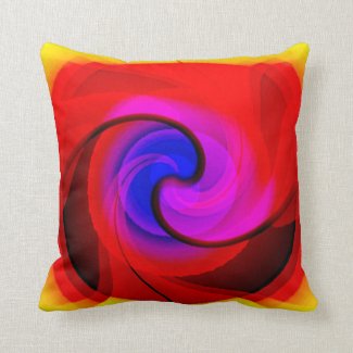 Colorful Vortex Abstract Art Throw Pillow