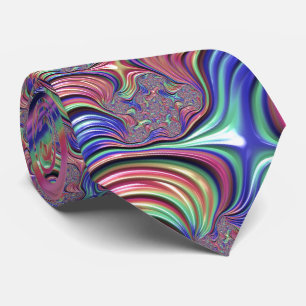 Colorful Vortex Abstract Trippy Spiral Fractal Neck Tie