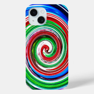 Colorful vortex iPhone 15 case