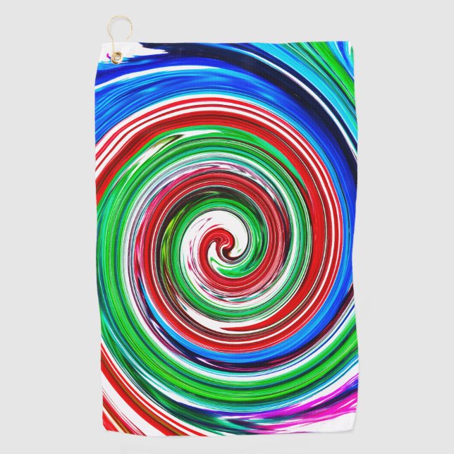 Colorful vortex golf towel (Front)