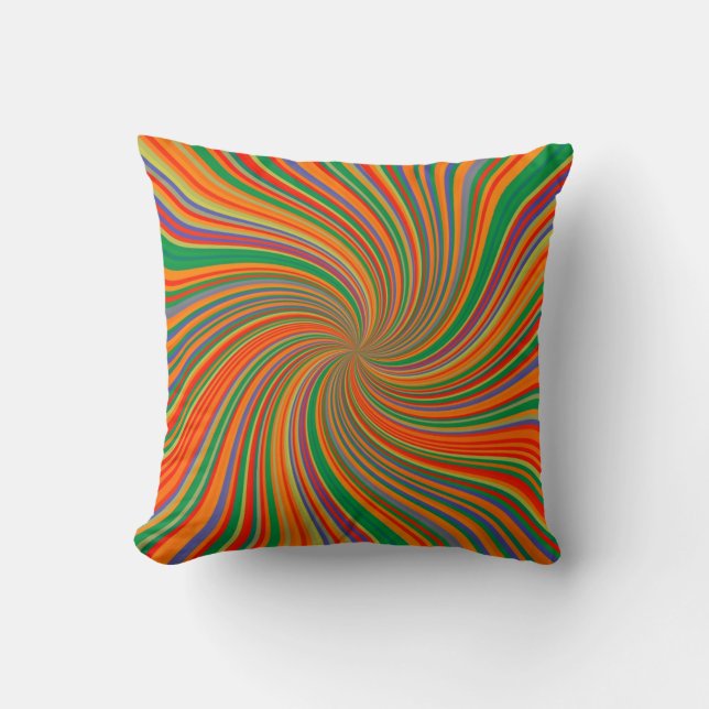 Colorful Vortex Throw Pillow (Front)