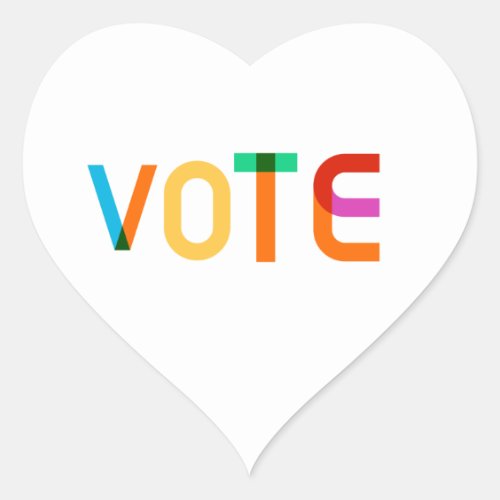 Colorful Vote Heart Sticker