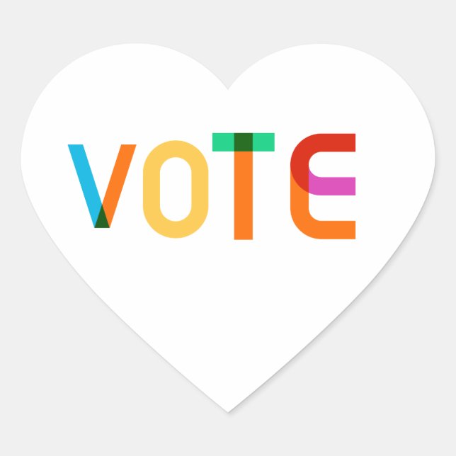 Colorful Vote Heart Sticker (Front)