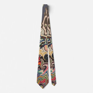 Colorful waivy lines neck tie