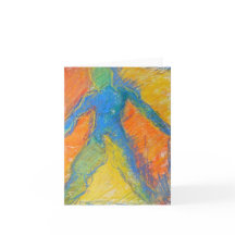 Colorful Walking Figure card