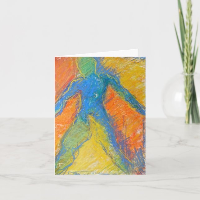 Colorful Walking Figure card (Front)
