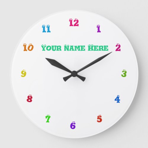 Colorful Wall Clock Choose Your Fonts and Colors