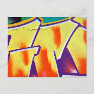 colorful wall graffiti postcard