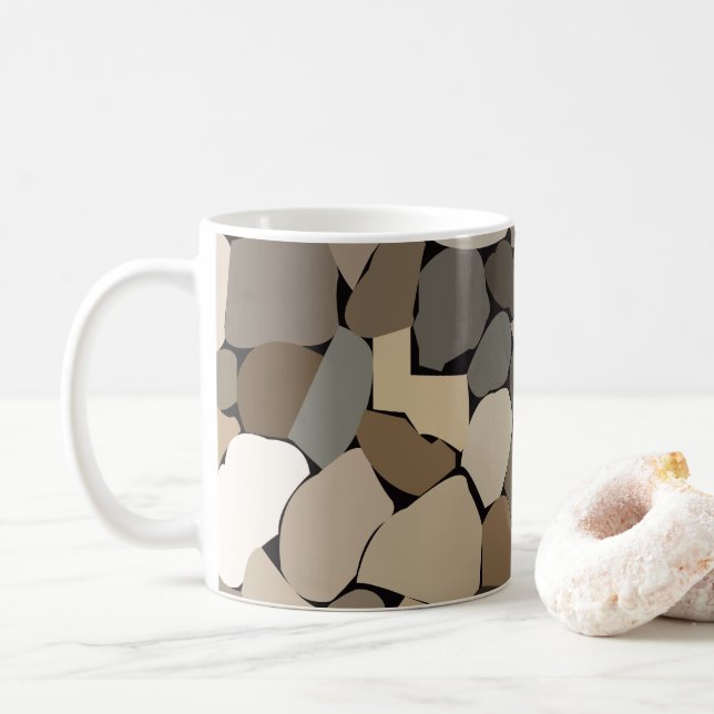 Colorful Wall Stones  Coffee Mug (With Donut)