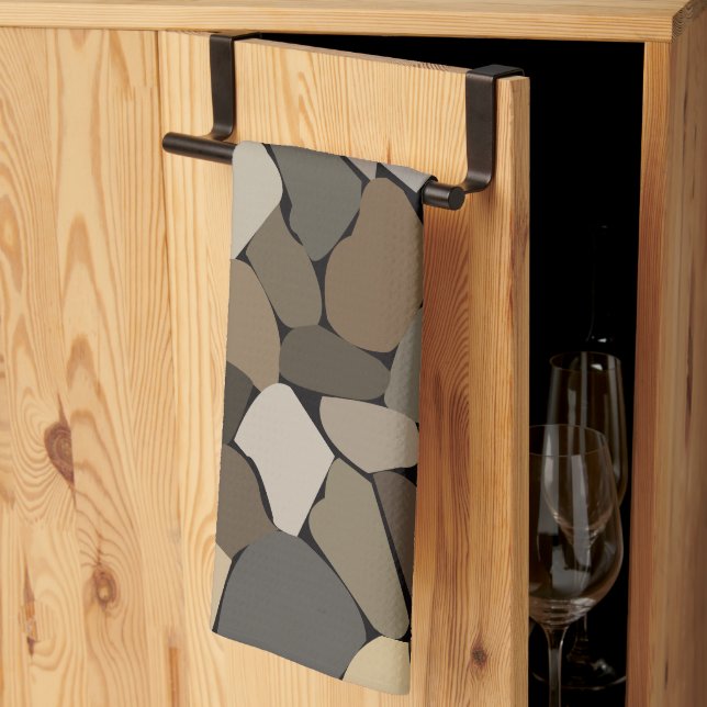 Colorful Wall Stones Pattern Kitchen Towel (Thirds Fold)