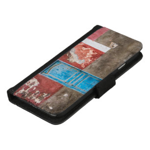 Colorful wall with blue door iPhone 8/7 wallet case