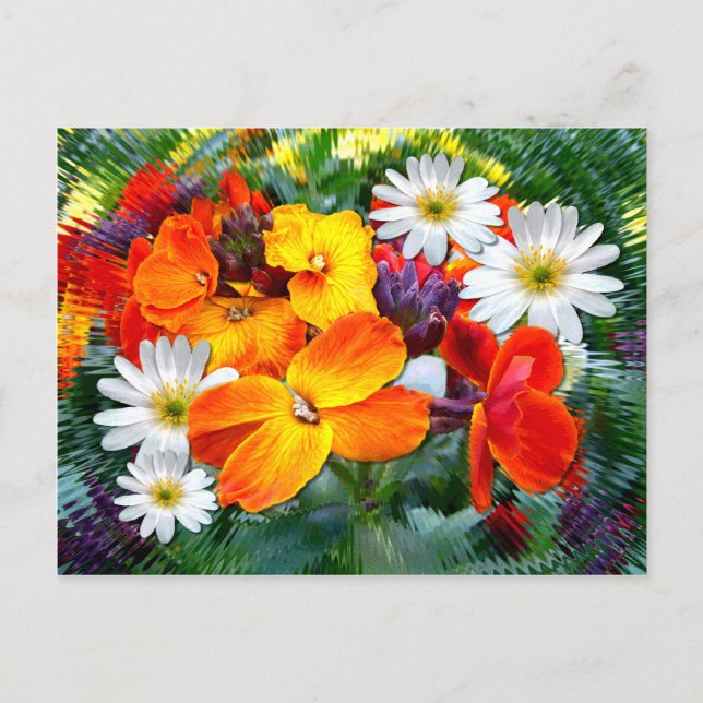 Colorful Wallflowers Postcard (Front)