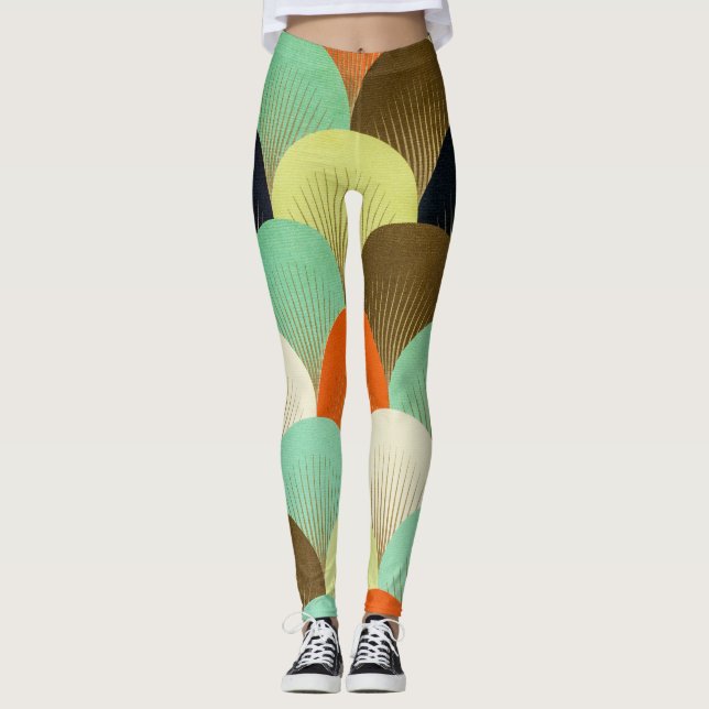 Colorful wallpaper: artistic design. leggings (Front)