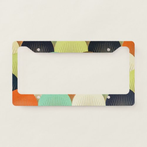 Colorful wallpaper artistic design license plate frame