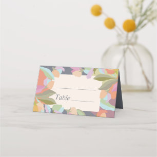 Colorful Warm Floral Elegance Boho Wedding Place Card