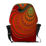 Colorful Warm Orange Mayan Sunflower on Messenger Courier Bag at Zazzle