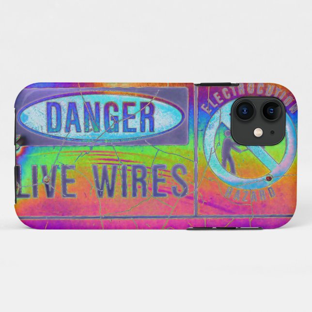 Colorful Warning Case-Mate iPhone Case (Back (Horizontal))
