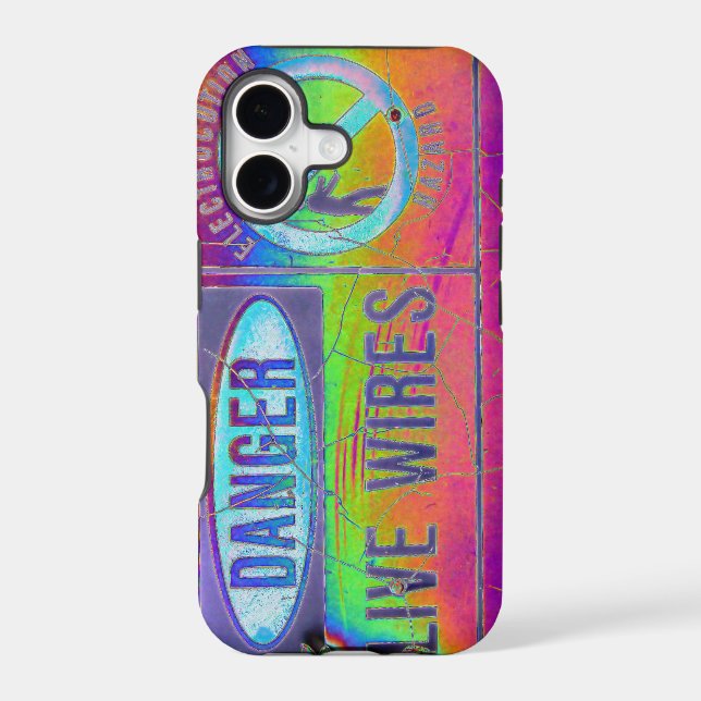 Colorful Warning Iphone Case (Back)