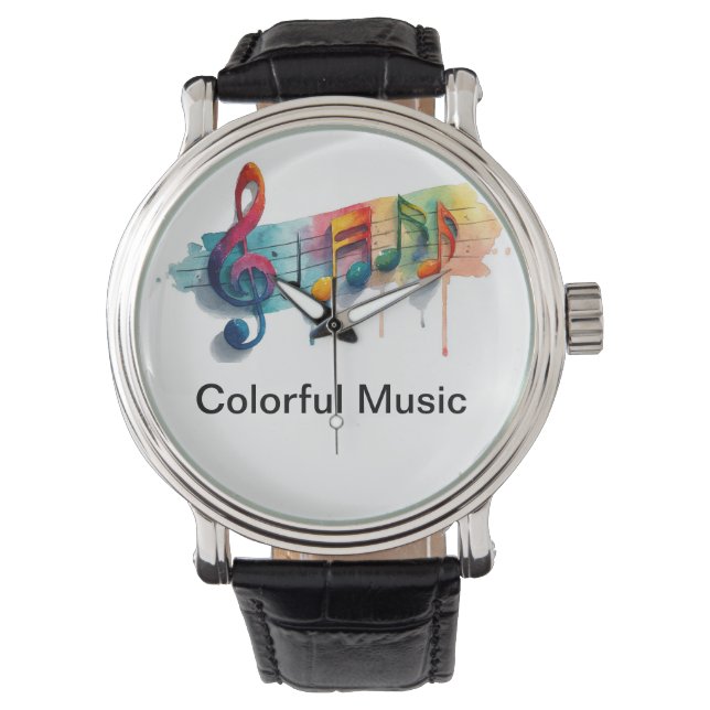 Colorful Watch with Music Notes (Front)