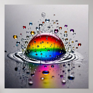 Colorful Water Bubble Splash Poster