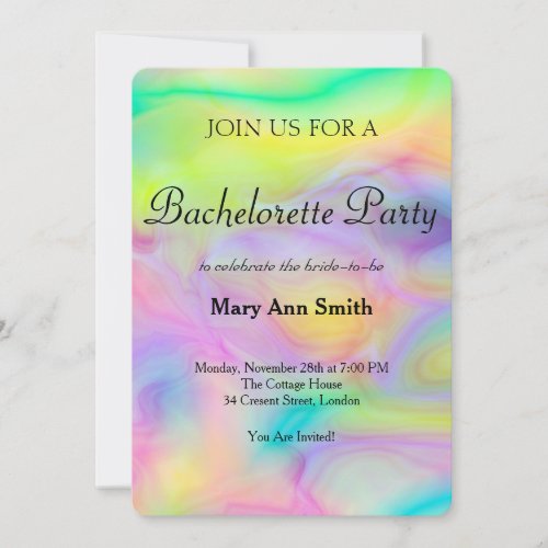 Colorful Water Color Bachelorette Party Invitation