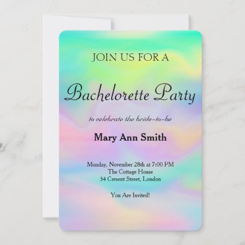 Colorful Water Color Bachelorette Party Invitation