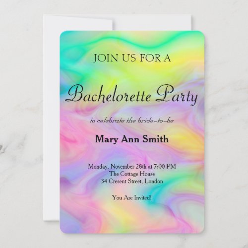 Colorful Water Color Bachelorette Party Invitation