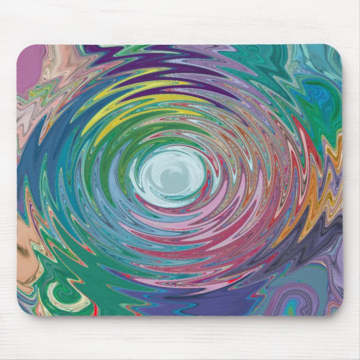 Colorful Water Drop Swirl Abstract Mousepad