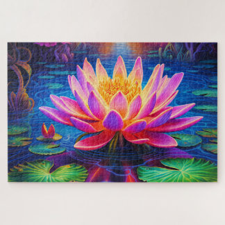 Colorful Water Lily: Pond Serenity Jigsaw Puzzle