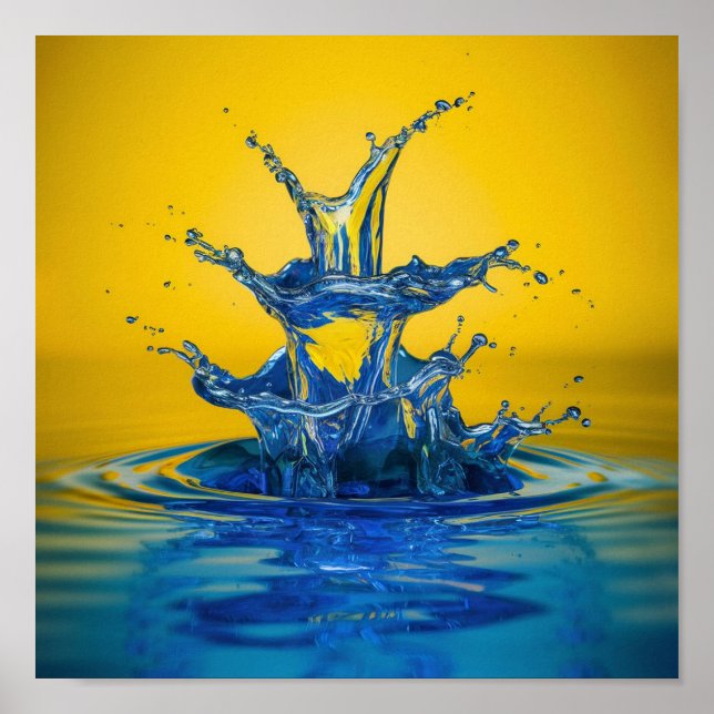 Colorful Water Splash Poster (Front)