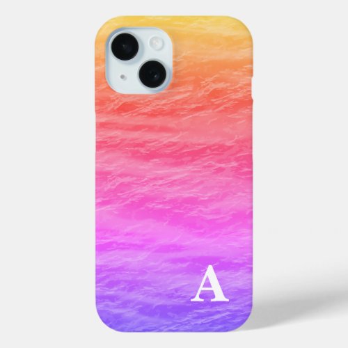  Colorful Water Textured Monogram iPhone Case