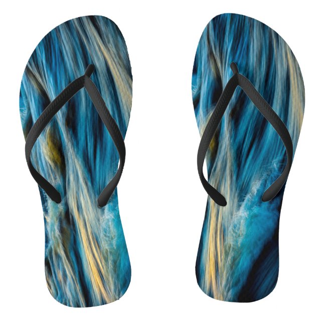 Colorful Water Waves Custom Created Flip Flops (Footbed)