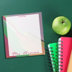 Colorful Watercolor A Note From Teacher Notepad