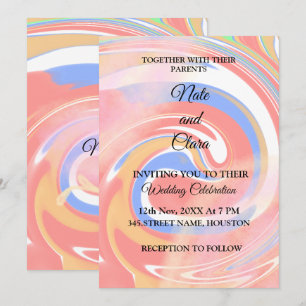 Colorful watercolor abstract add name text invitation