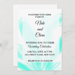 Colorful watercolor abstract add name text invitation