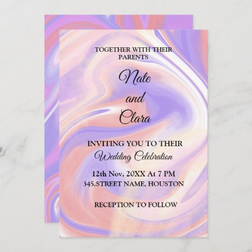 Colorful watercolor abstract add name text invitation