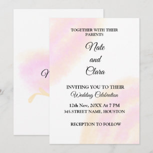 Colorful watercolor abstract add name text invitation