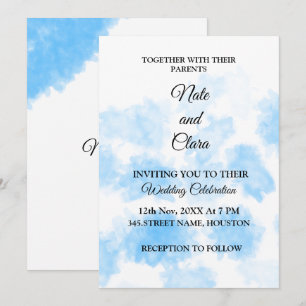 Colorful watercolor abstract add name text invitation